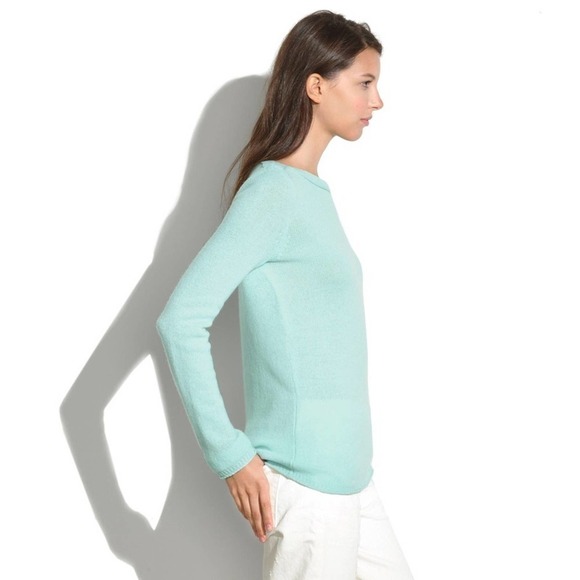 MADEWELL Gamine Blue Merino Wool Sweater Medium - Picture 2 of 11